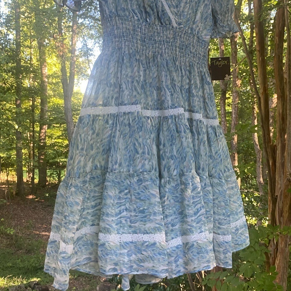 Taylor Cottagecore Romantic Festival Baby Doll Feminine Abstract Mini Dress - Picture 5 of 11